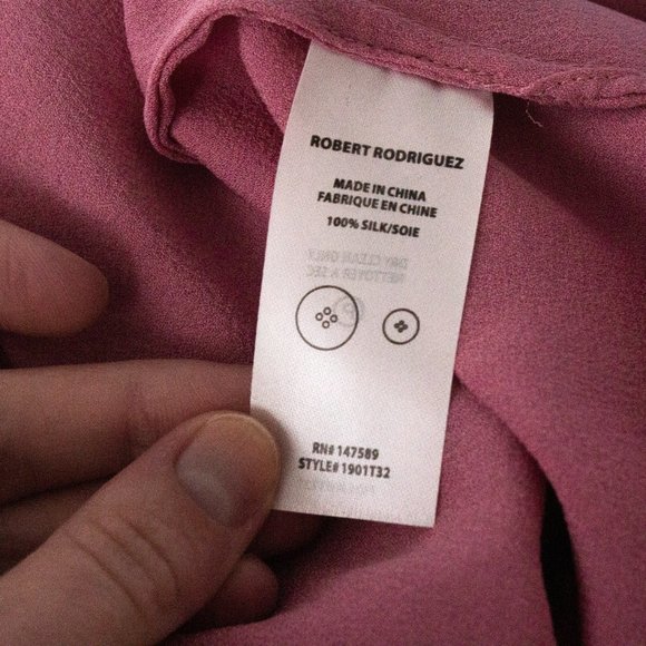 Robert Rodriguez Top M Silk High Neck Blouse Pink NWT - Picture 11 of 12